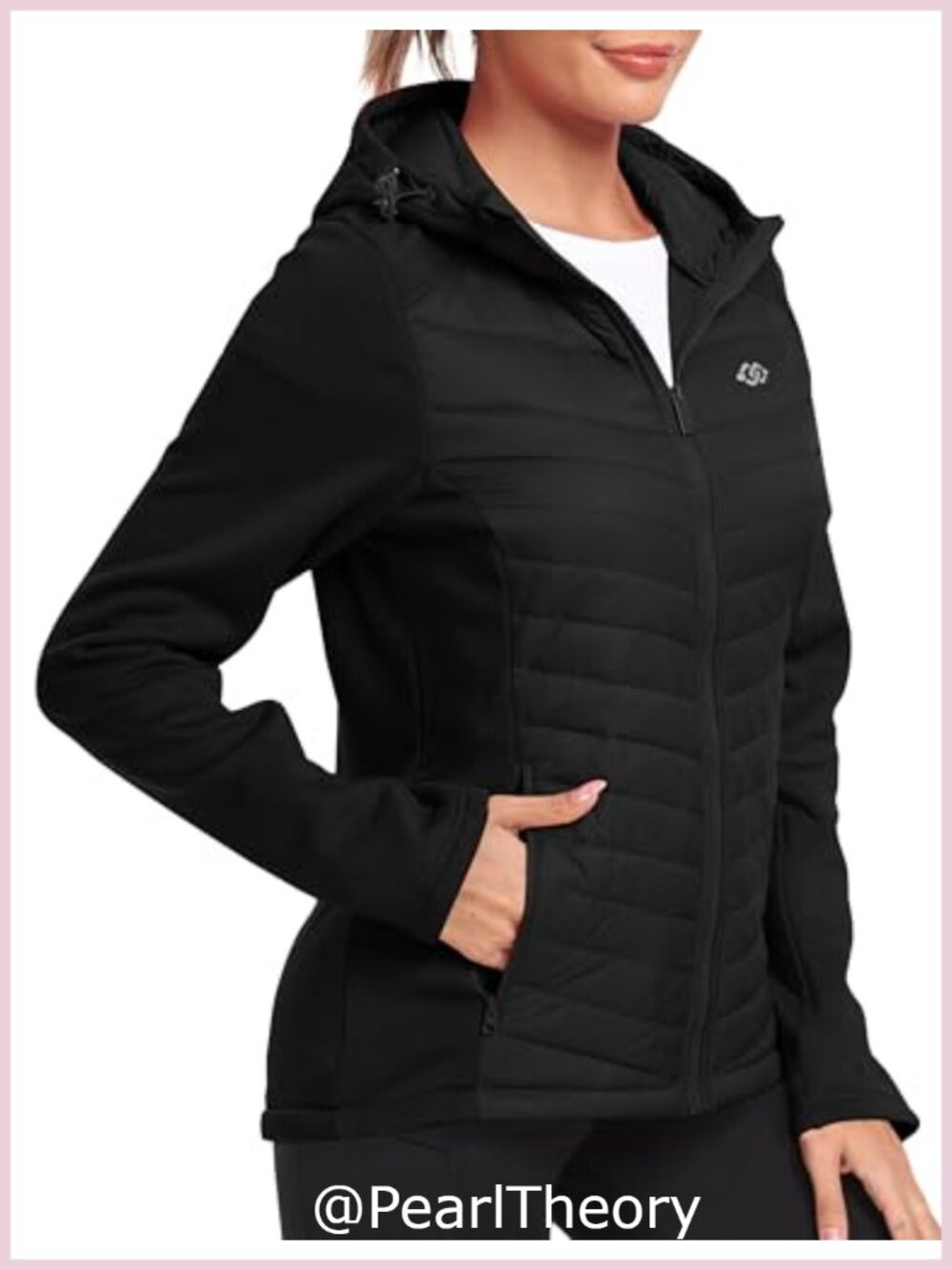 Fleece Lined Softshell Jacket Hooded Puffer Hybrid Down Coat